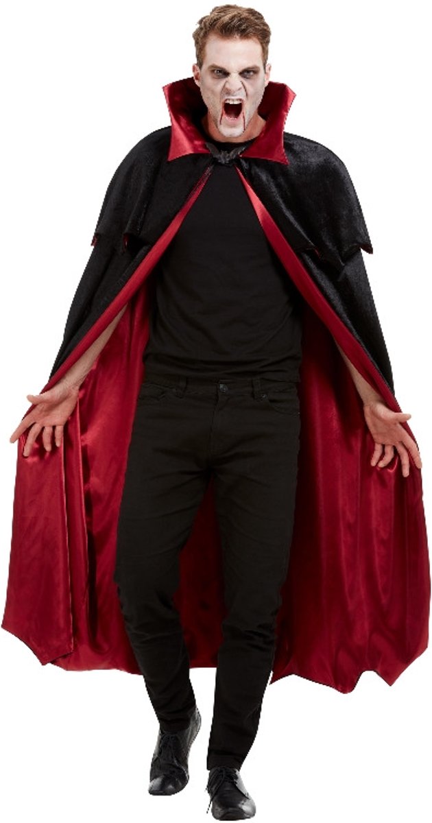 Vampier & Dracula Kostuum | Luxe Cape IJdele Vampier Man | One Size | Halloween | Verkleedkleding